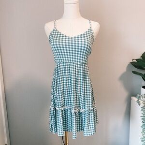 Green Gingham Sun Dress | Casual Summer